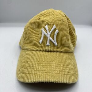 New York Yankees Hat Adjustable 47 Brand Yellow Corduroy Cap MLB Strapback NWOT